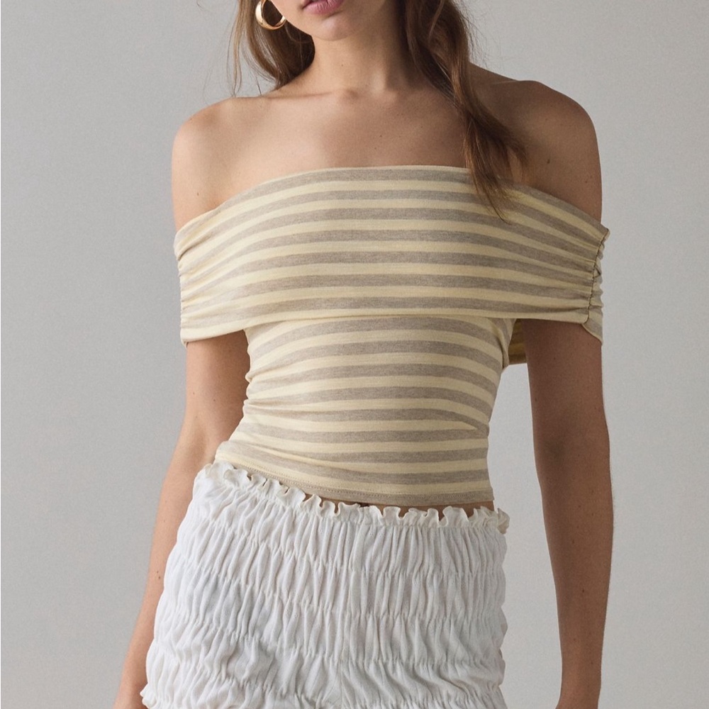 Urban Outfitters Striped Off-Shoulder Top